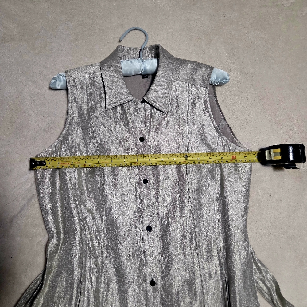 White House Black Market Gold Button Down Dress Size 4 - Picture 7 of 8